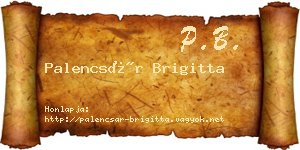 Palencsár Brigitta névjegykártya